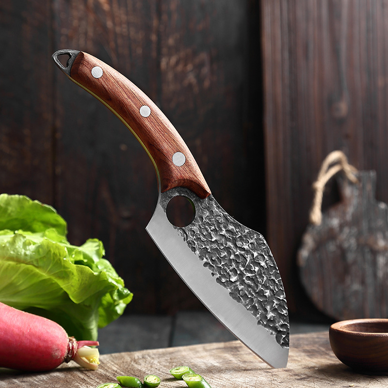 6" Tactical Finger-Hole Japanese Steel Butcher Knife