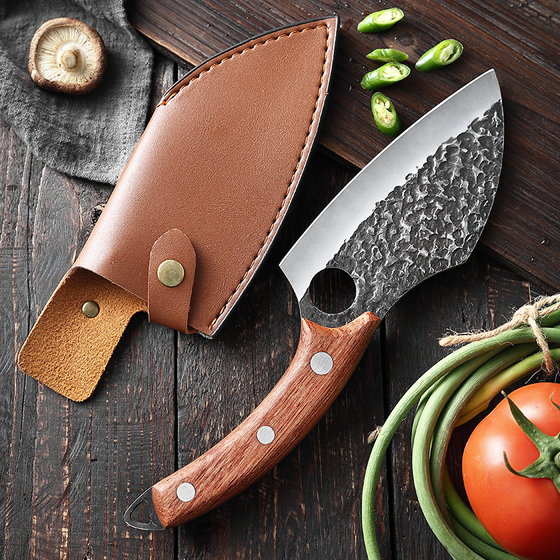 6" Tactical Finger-Hole Japanese Steel Butcher Knife